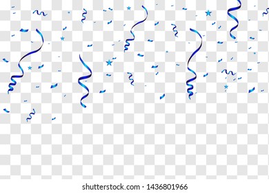 Blue confetti isolated. vector illustration 