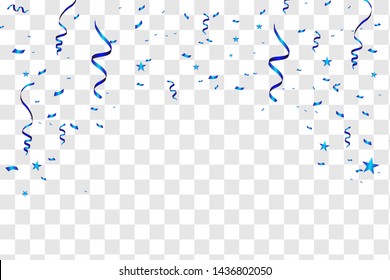 Blue confetti isolated. vector illustration 