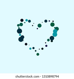 Blue confetti on a light background. Flying blue circles. Background with confetti.