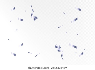blue confetti and ribbon streamers falling on a transparent background. blurred. Big and small,abstract frame,Vector. eps 10	
