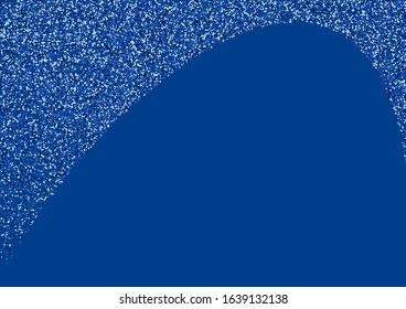 Blue Confetti Shimmer Digital Texture. Falling Space Banner. Light Sparkle Invitation. Silver Graphic Party Card.