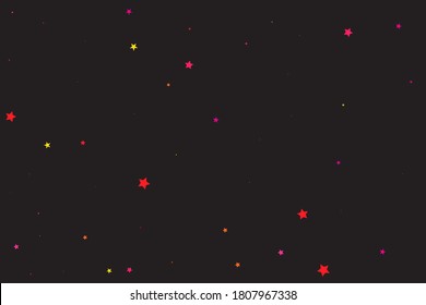 Blue Confetti Space. Pink Starry Design. Red Stars Card. Yellow Vector Card. Coral Pattern Gift. Purple Texture Cosmos. Celebration Modern. Party Gift.
