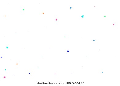 Espacio de Confetti Azul. Amarillo Starry Modern. Fiesta de las Estrellas de Coral. Espacio vectorial púrpura. Cielo del patrón rojo. Tarjeta de textura rosa. Sky de celebración. Partido aislado.