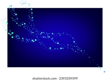 Blue Confetti Top Blue Vector Background. Independence Square Illustration. Carnaval Cell Backdrop. Turquoise Abstract Postcard.