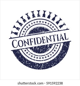 Blue Confidential distress rubber grunge texture seal