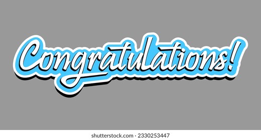 blue Congratulations card. Vector illustration. EPS 10.