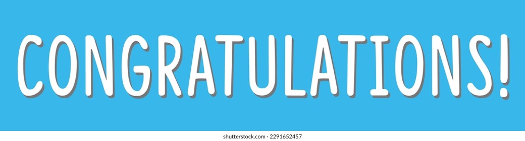 diseño vectorial de signo de felicitaciones azules