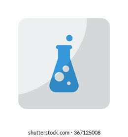 Blue Conical Flask icon on grey rounded square button on white