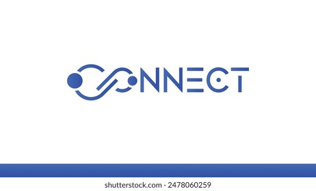 Blue Connect Logo Design Vector Template