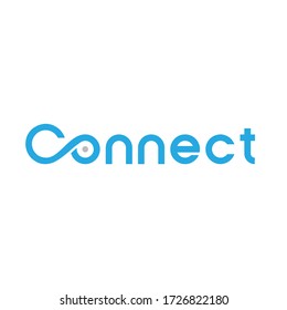 concepto de logotipo de palabra de conexión azul
