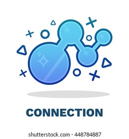Blue connection concept icon.