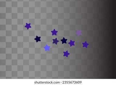 Blaue Konstellation, Vektorschwarz, transparenter Hintergrund. Shiny Confetti Falling Banner. Star Anniversary Design. Nachts Himmel Feste Einladung.