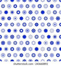 blue constellation vector seamless pattern