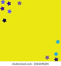 Blue Constellation Vector Blue Yellow Background. Dark Confetti Luxury Texture. Night sky Shiny Postcard. Stars Anniversary Card.