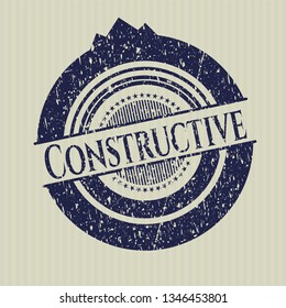 Blue Constructive rubber stamp with grunge texture