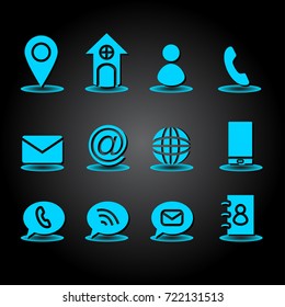 Blue Contact Icons