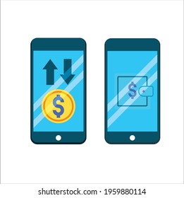 Blue Contactless Technology Icon Set vector