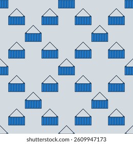 Blue Container vector minimal colored seamless pattern