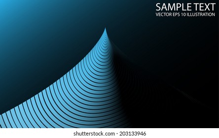 Blue contemporary vector background illustration - Vector blue swirled abstract  background template