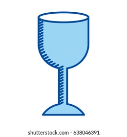 blue contour of fragile packaging symbol glass vector illustration