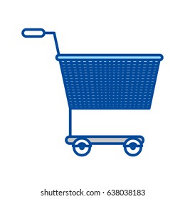 blue contour of shopping cart vector illustration