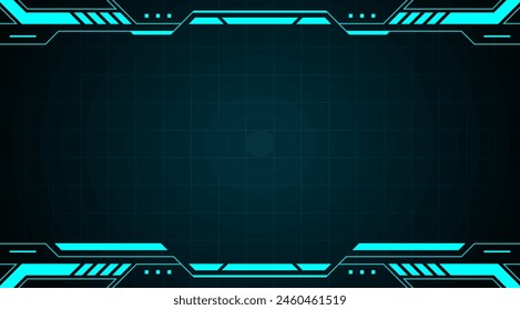 Blue control panel abstract modern technology futuristic interface hud vector design