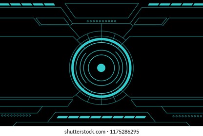 Blue Control Panel Abstract Technology Interface Stock Vector (Royalty ...