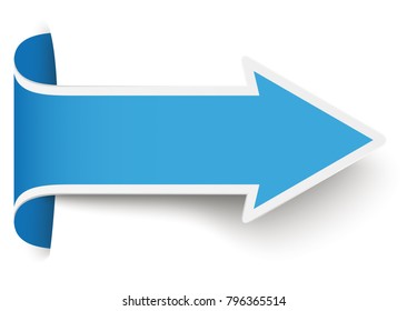 Blue convert arrow marker. Eps 10 vector file.