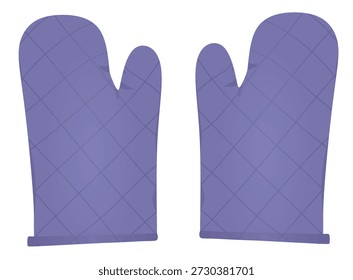Guantes de cocina azules. Ilustración vectorial	