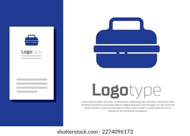 Blue Cooking pot icon isolated on white background. Boil or stew food symbol. Logo design template element. Vector