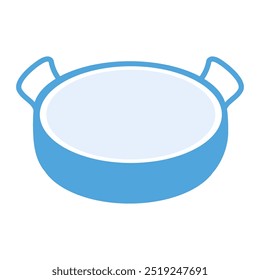 Blue Cooking Pot Icon Vector Illustration