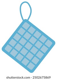 Blue cooking potholder flat icon isolated on white background.