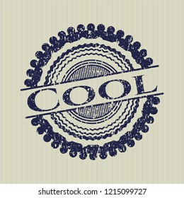 Blue Cool distressed rubber stamp with grunge texture