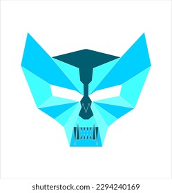 blue cool mask logo vector 