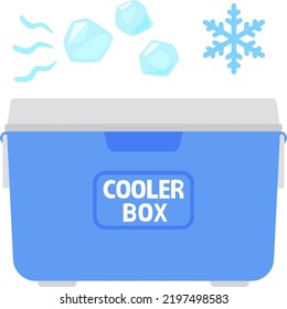 Cajas de enfriador azul y hielo