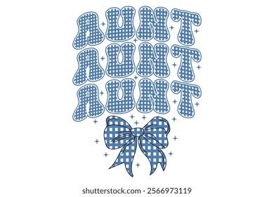 Blue Coquette Bow Aunt Chinoiserie T-shirt Design