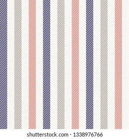 blue, coral, gray & white vertical stripped stripes pattern, seamless vector texture background.