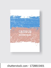 Blue coral grunge brush stroke on white background. Minimalistic style. Vector illustration of grunge element stains. Vector brushes illustration.
