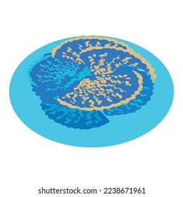 Blue coral icon isometric vector. Bright blue exotic coral in marine water icon. Undersea world, invertebrate