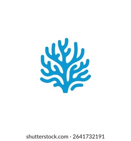blue coral marine life business company logo vector illustration template design