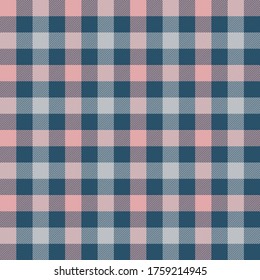 Blue, Coral pink and grey Lumberjack plaid seamless pattern.Texture from rhombus/squares for-plaid,tablecloths, clothes, shirts, dresses, paper, bedding, blankets and other textile products.