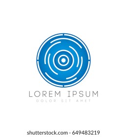 blue core round circle logo template design art vector illustration