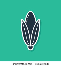 Blue Corn icon isolated on green background.  Vector Illustration