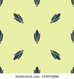 Blue Corn icon isolated seamless pattern on yellow background.  Vector Illustration