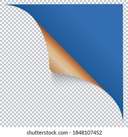 elemento de diseño de banner de esquina azul aislado en fondo transparente