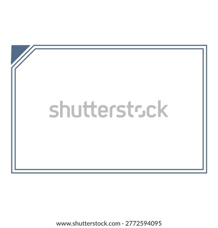 Blue corner rectangle frame with copy space