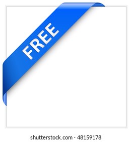 Blue corner ribbon. Free Product. Free Download.