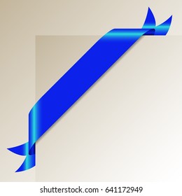 Blue Corner Ribbon - Vector Design Element