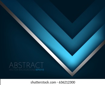 Capa de superposición de fondo vectorial de ángulo azul con línea plateada y espacio oscuro para el diseño de texto