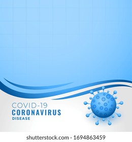 blauer Coronavirus covid-19 Hintergrund mit Textraum